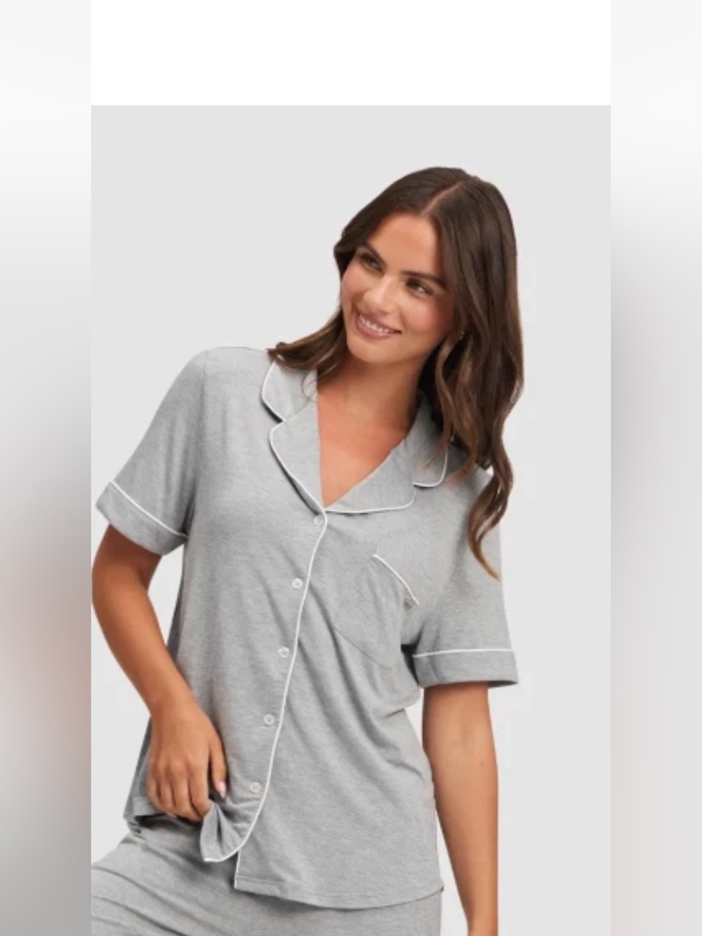 Cozy Earth Premium Bamboo Short Sleeve Pajama 2 pc Set Gray S